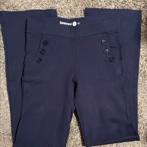 Betabrand dress pant yoga pants sailor front dark blue size M tall/long